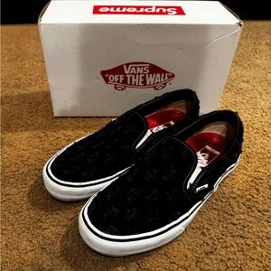Vans Slip On Supreme Hole Punch Denim Black Size 10.5